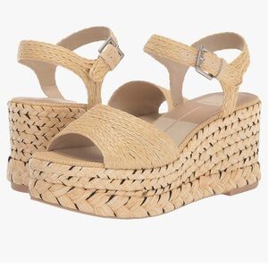 Dolce Vita Women's Tiago Raffia Ankle-Strap Espadrille Platform Wedge